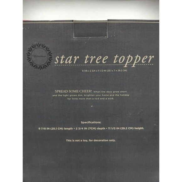 Trim A Home Christmas Holiday Metal Silver Glitter Star Tree Topper - Picture 6 of 6